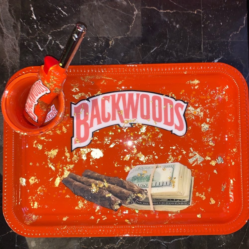 Custom Backwood rolling tray set!